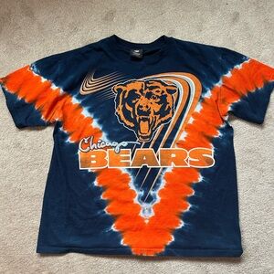 Adult Unisex Size Large Vintage Chicago Bears Tie-Dye T-Shirt - Navy and Orange